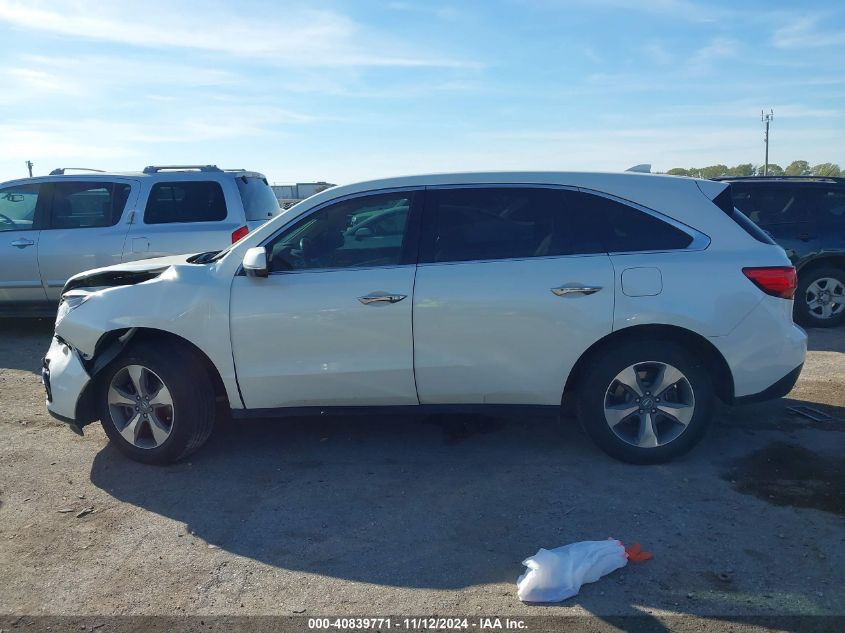 2015 Acura Mdx VIN: 5FRYD4H25FB025263 Lot: 40839771