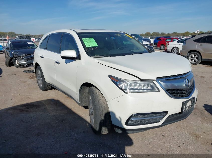 2015 Acura Mdx VIN: 5FRYD4H25FB025263 Lot: 40839771