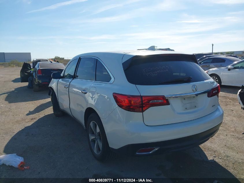 2015 Acura Mdx VIN: 5FRYD4H25FB025263 Lot: 40839771