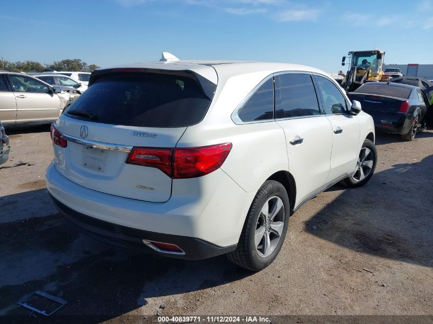 2015 Acura Mdx VIN: 5FRYD4H25FB025263 Lot: 40839771