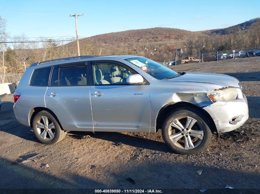 2008 Toyota Highlander Sport VIN: JTEES43AX82108505 Lot: 40839850