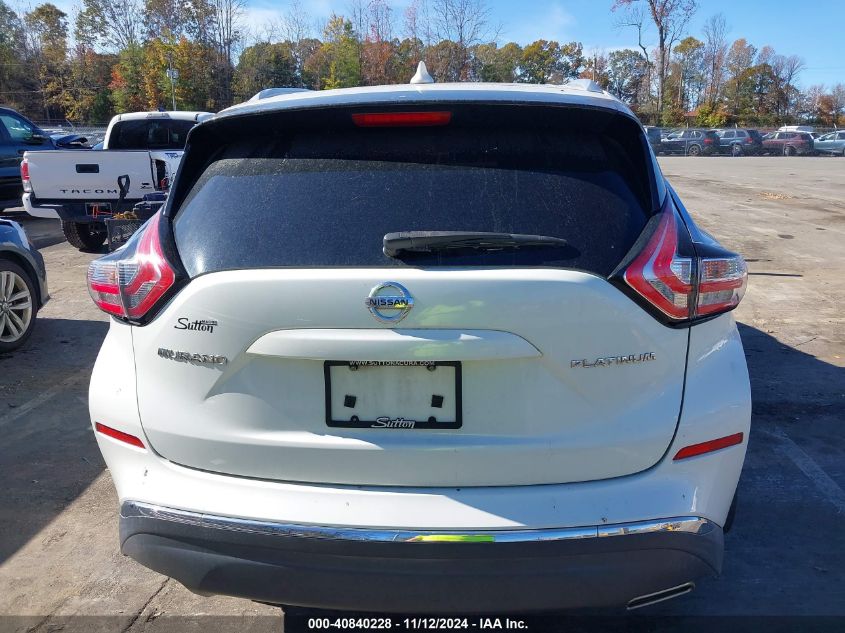 2016 Nissan Murano Platinum VIN: 5N1AZ2MG4GN149212 Lot: 40840228