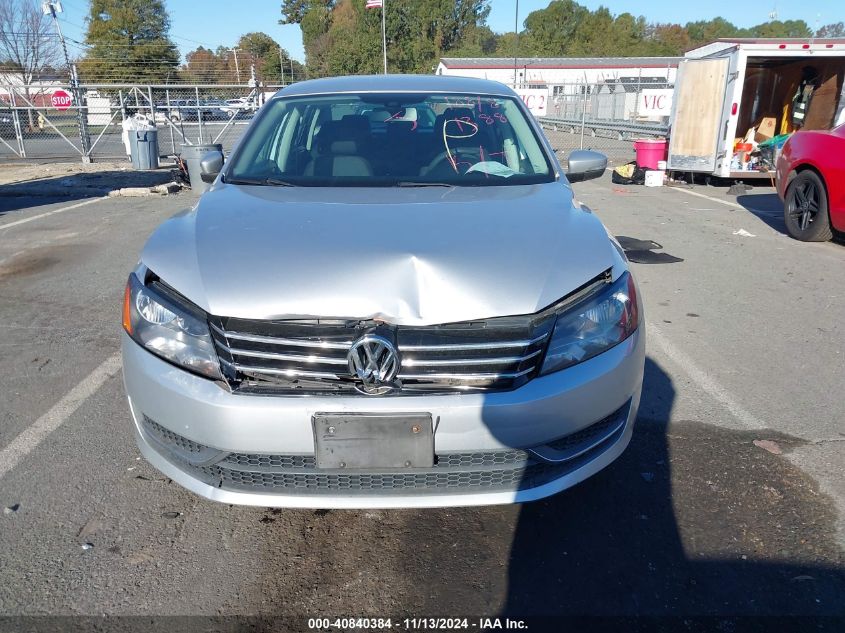 2013 Volkswagen Passat 2.5L S VIN: 1VWAH7A30DC001388 Lot: 40840384