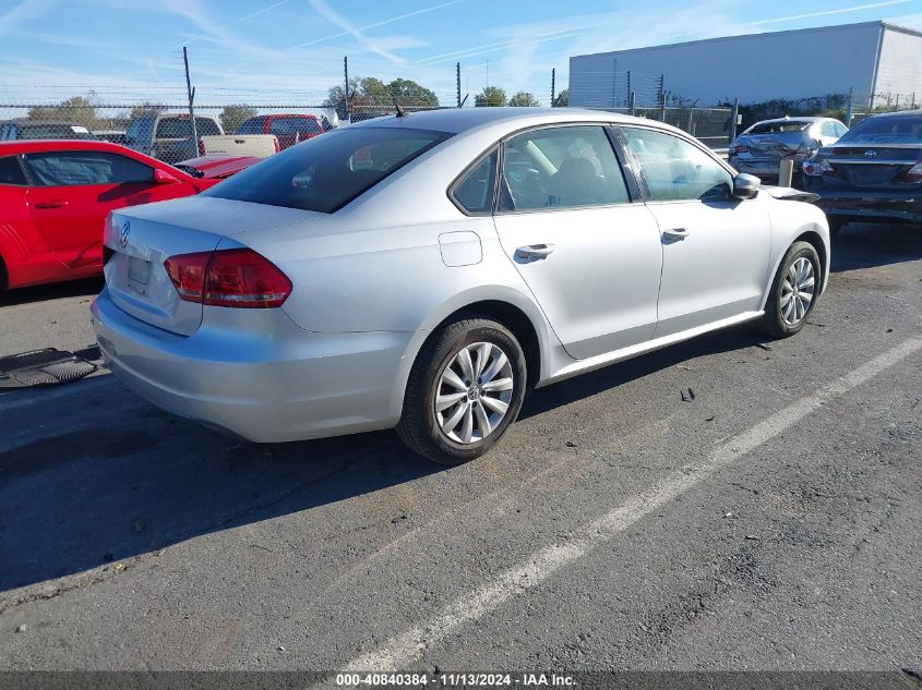 2013 Volkswagen Passat 2.5L S VIN: 1VWAH7A30DC001388 Lot: 40840384