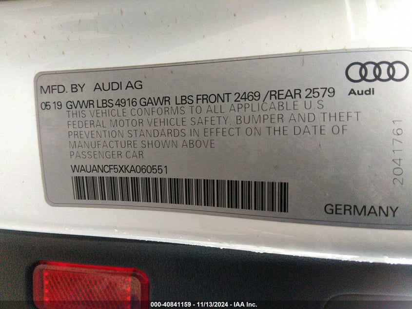 2019 AUDI A5 45 PREMIUM - WAUANCF5XKA060551