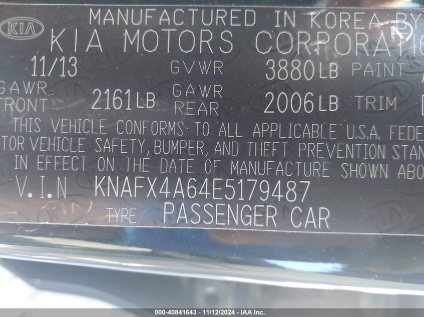 2014 KIA FORTE LX - KNAFX4A64E5179487