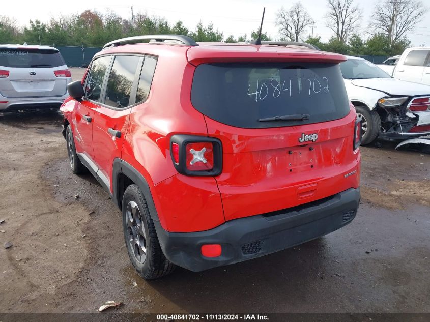 2018 Jeep Renegade Sport Fwd VIN: ZACCJAAB5JPG69036 Lot: 40841702