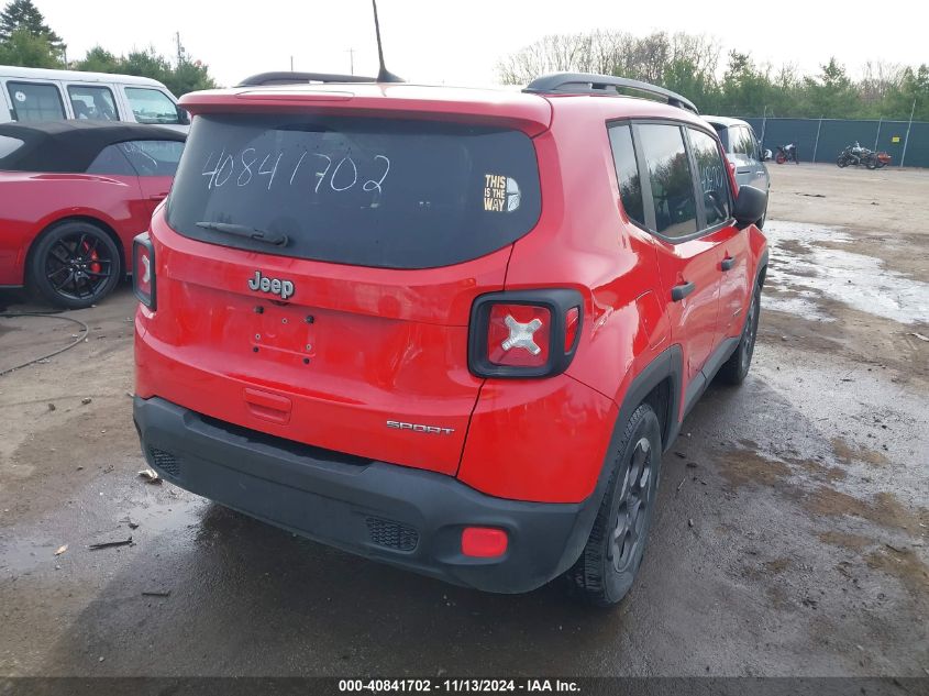 2018 Jeep Renegade Sport Fwd VIN: ZACCJAAB5JPG69036 Lot: 40841702