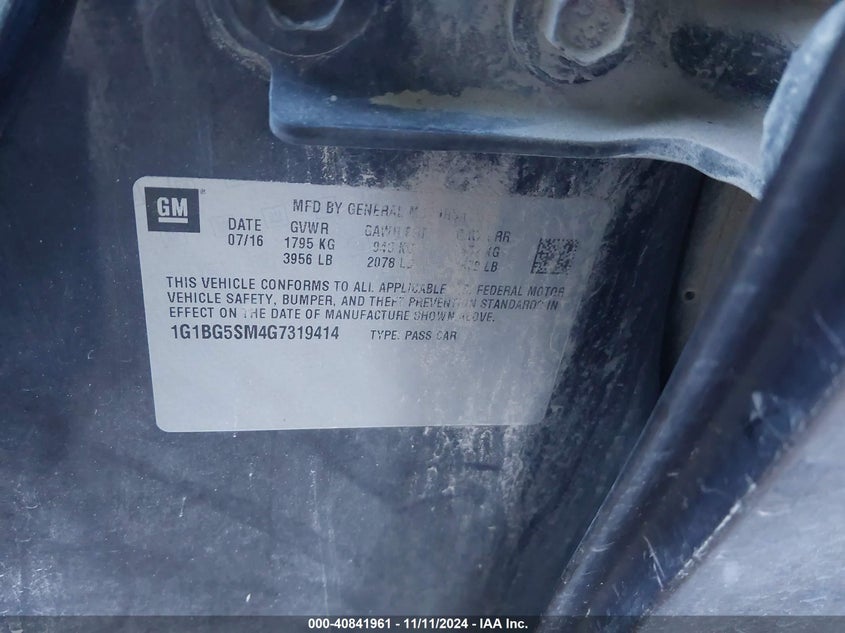 2016 CHEVROLET CRUZE PREMIER AUTO - 1G1BG5SM4G7319414