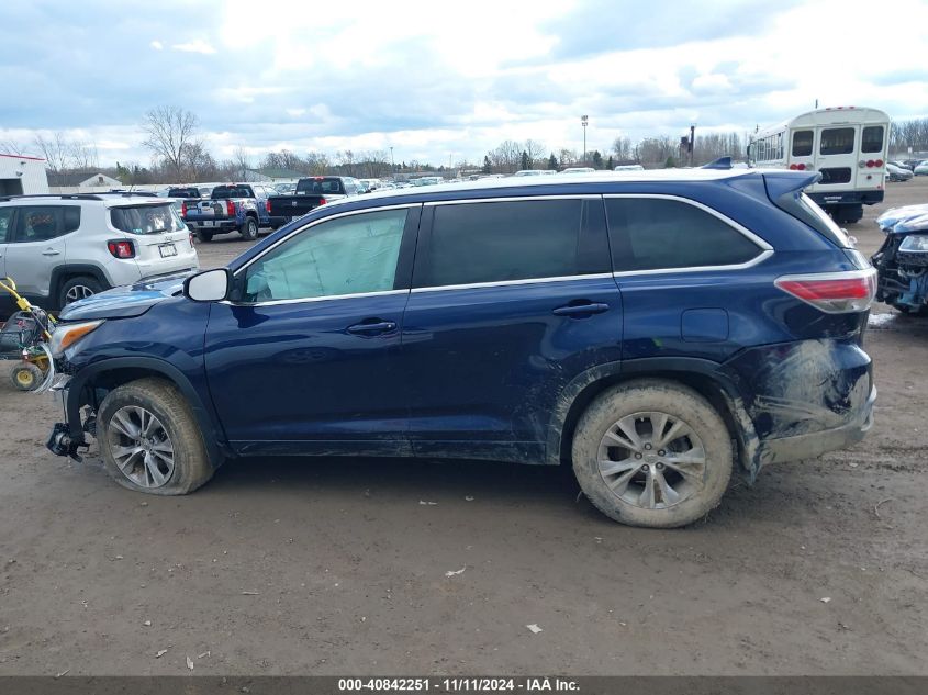 2015 Toyota Highlander Xle V6 VIN: 5TDJKRFH8FS076572 Lot: 40842251