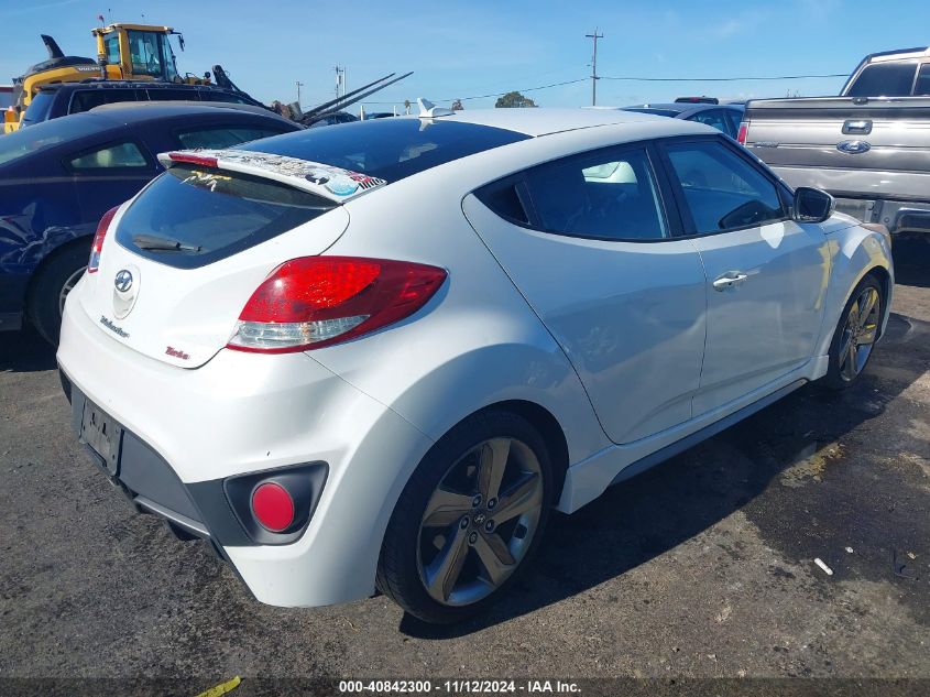 2013 HYUNDAI VELOSTER TURBO W/BLUE - KMHTC6AE2DU136058