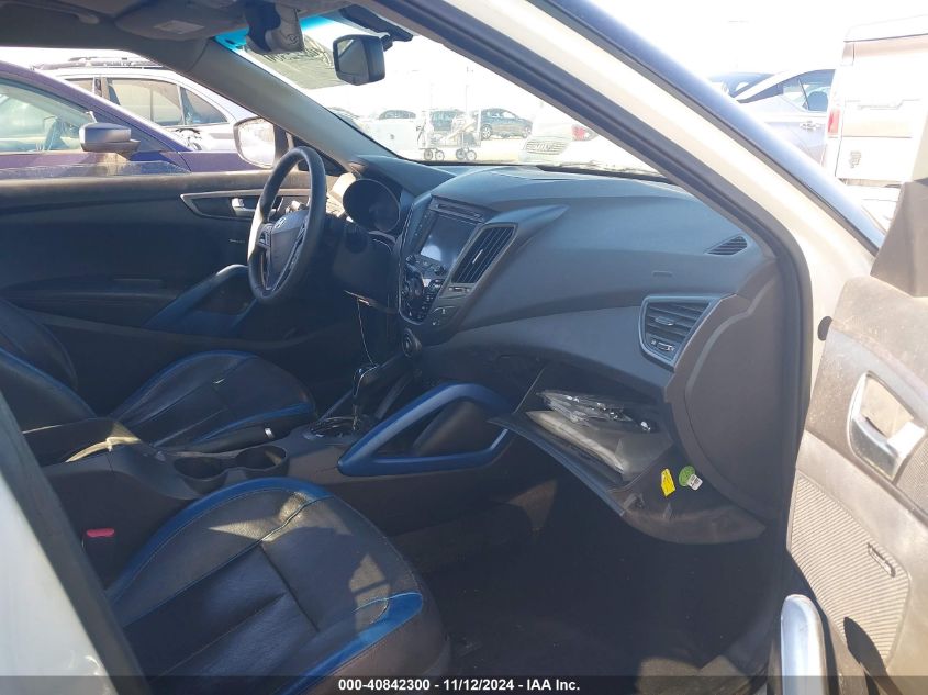 2013 HYUNDAI VELOSTER TURBO W/BLUE - KMHTC6AE2DU136058