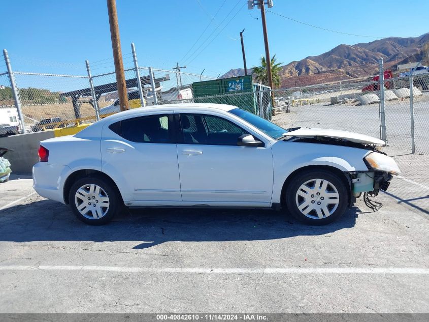 2012 Dodge Avenger Se VIN: 1C3CDZAB8CN322225 Lot: 40842610