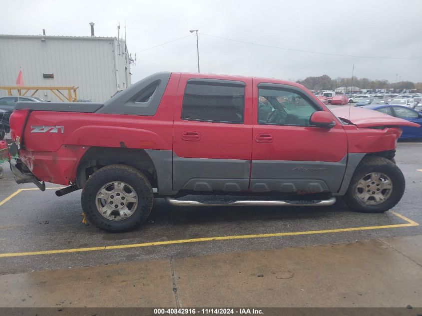 2002 Chevrolet Avalanche 1500 VIN: 3GNEK13T32G349140 Lot: 40842916