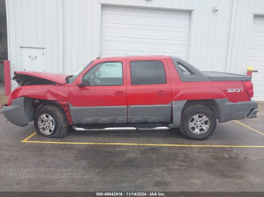 2002 Chevrolet Avalanche 1500 VIN: 3GNEK13T32G349140 Lot: 40842916