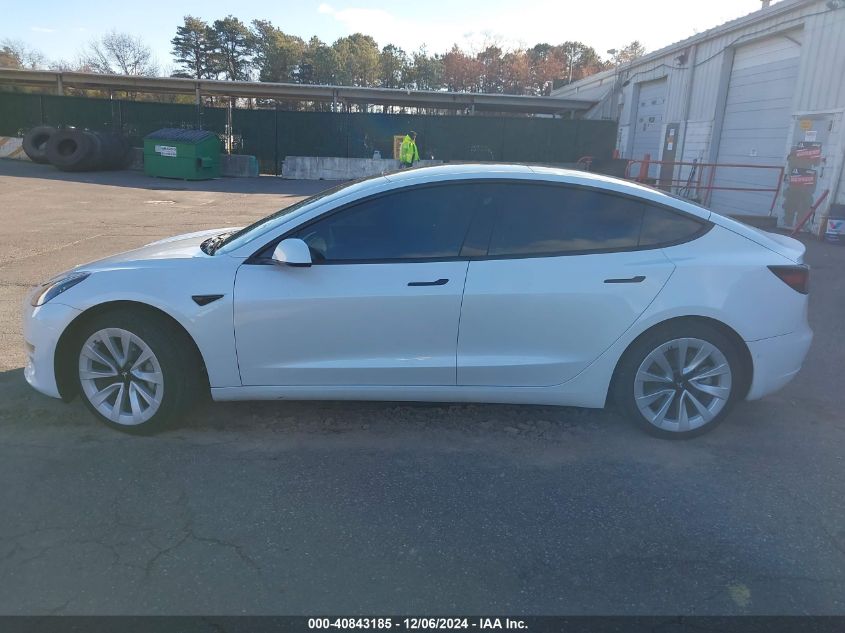 2022 Tesla Model 3 Long Range Dual Motor All-Wheel Drive VIN: 5YJ3E1EB2NF287638 Lot: 40843185