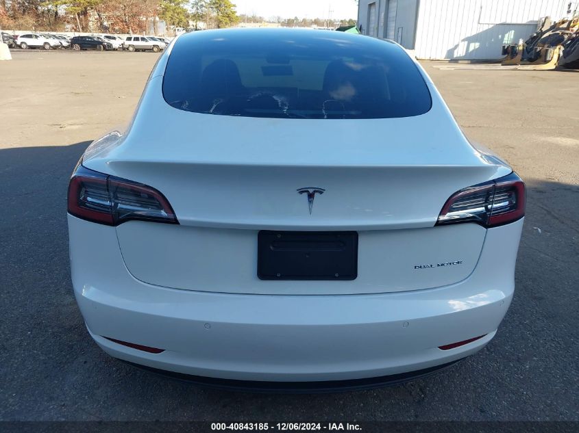 2022 Tesla Model 3 Long Range Dual Motor All-Wheel Drive VIN: 5YJ3E1EB2NF287638 Lot: 40843185