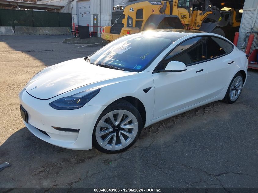 VIN 5YJ3E1EB2NF287638 2022 Tesla Model 3, Long Rang... no.2