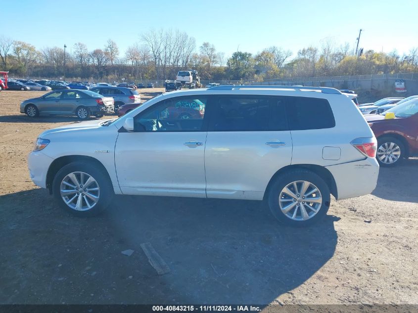 2010 Toyota Highlander Hybrid Limited V6 VIN: JTEJW3EH6A2047392 Lot: 40843215