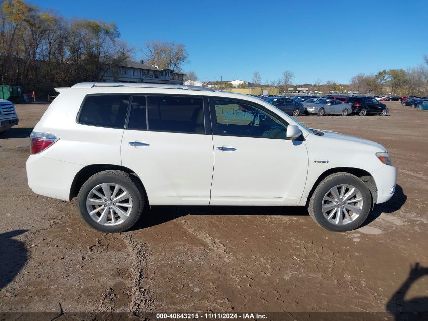 2010 Toyota Highlander Hybrid Limited V6 VIN: JTEJW3EH6A2047392 Lot: 40843215