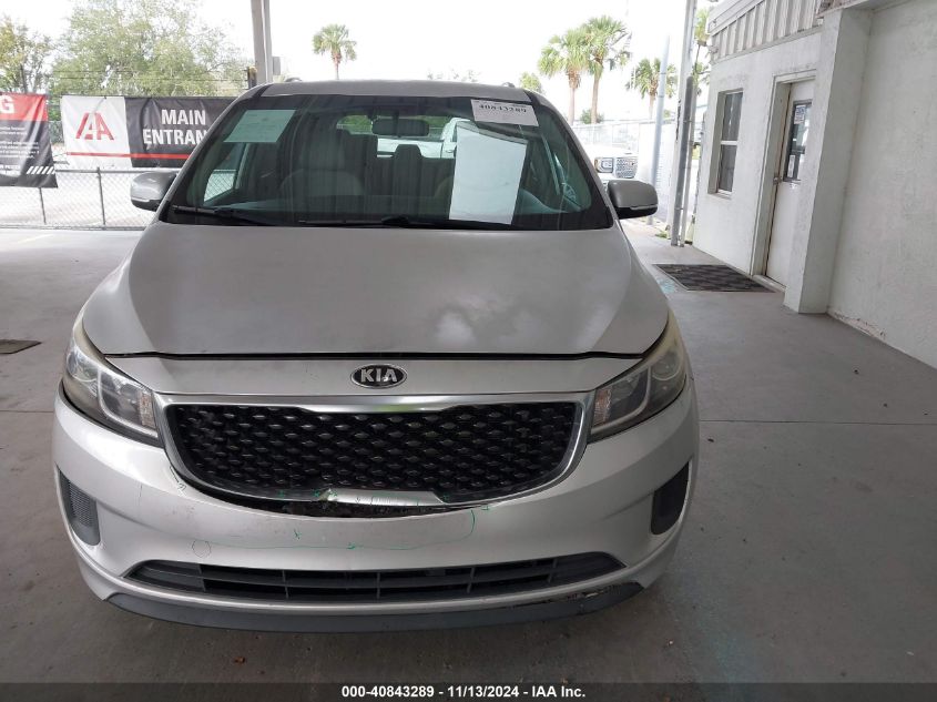 2016 Kia Sedona Lx VIN: KNDMB5C16G6163191 Lot: 40843289