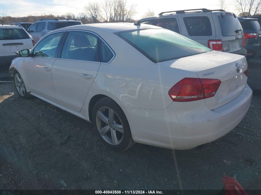 2013 VOLKSWAGEN PASSAT VIN: 1VWBP7A30DC100297