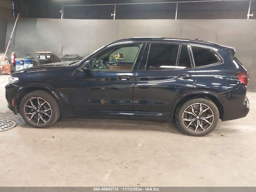 2022 BMW X3 xDrive30I VIN: 5UX53DP04N9M41934 Lot: 40843733