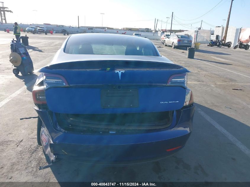 2022 Tesla Model 3 Long Range Dual Motor All-Wheel Drive VIN: 5YJ3E1EBXNF286172 Lot: 40843747