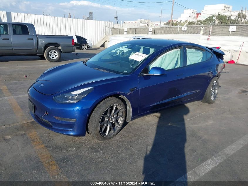 VIN 5YJ3E1EBXNF286172 2022 TESLA MODEL 3 no.2