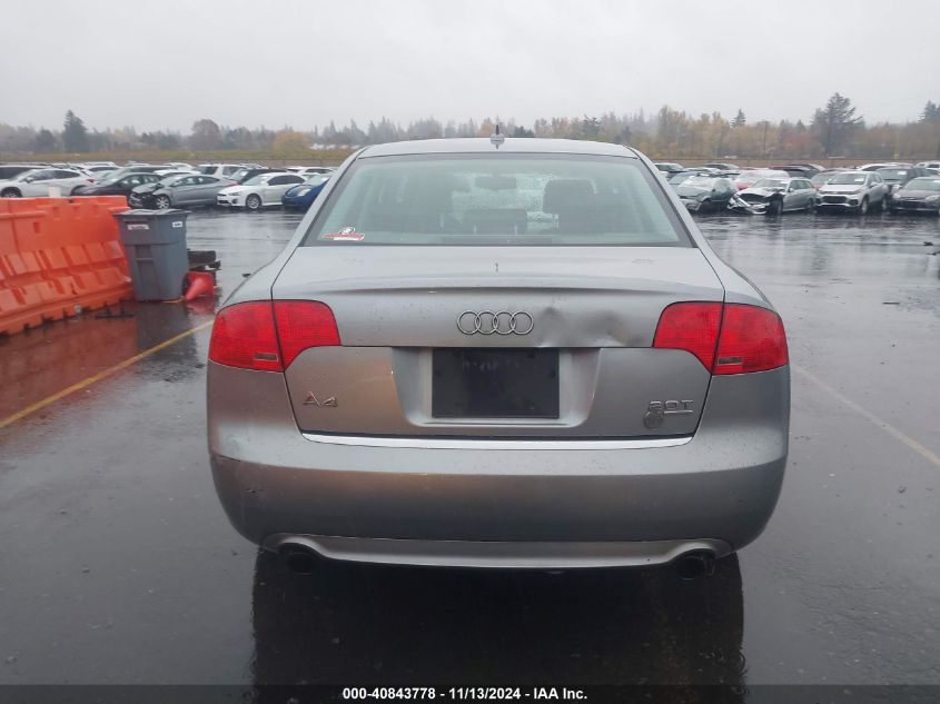 2008 Audi A4 2.0T/2.0T Special Edition VIN: WAUDF78E38A156108 Lot: 40843778