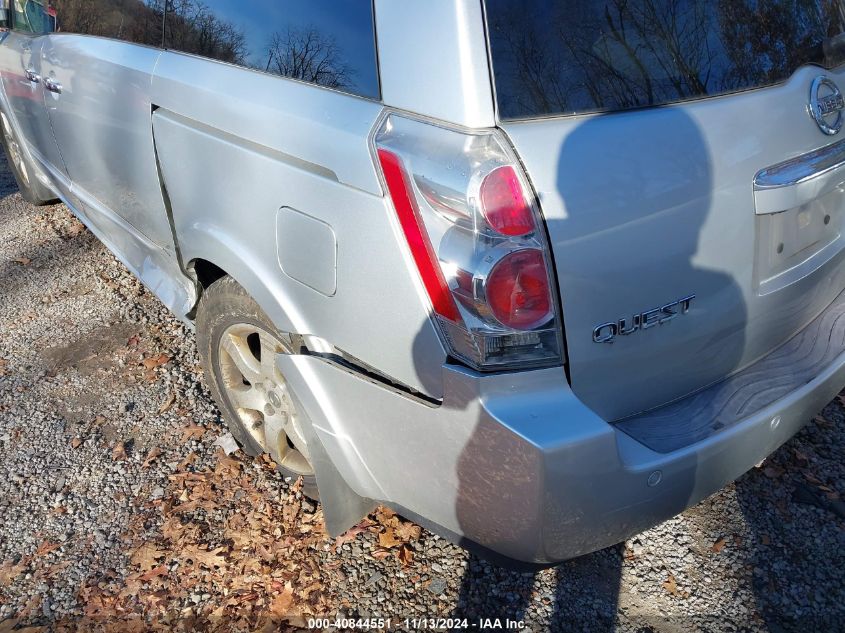 2007 Nissan Quest 3.5 Se VIN: 5N1BV28U87N140027 Lot: 40844551