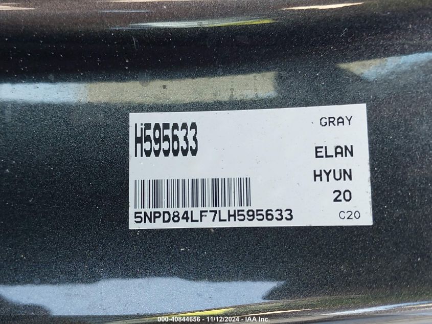 VIN 5NPD84LF7LH595633 2020 Hyundai Elantra, Value E... no.9