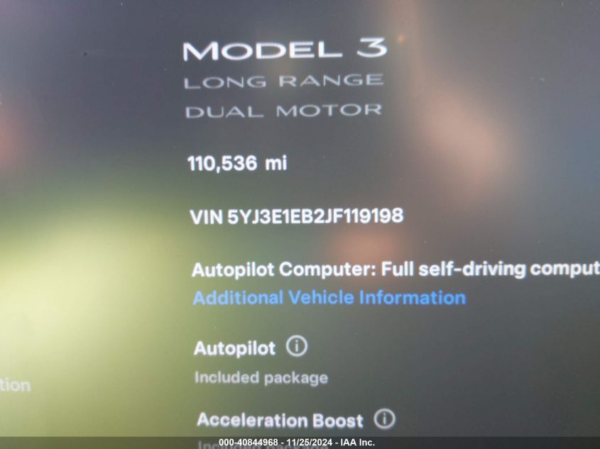 VIN 5YJ3E1EB2JF119198 2018 TESLA MODEL 3 no.15