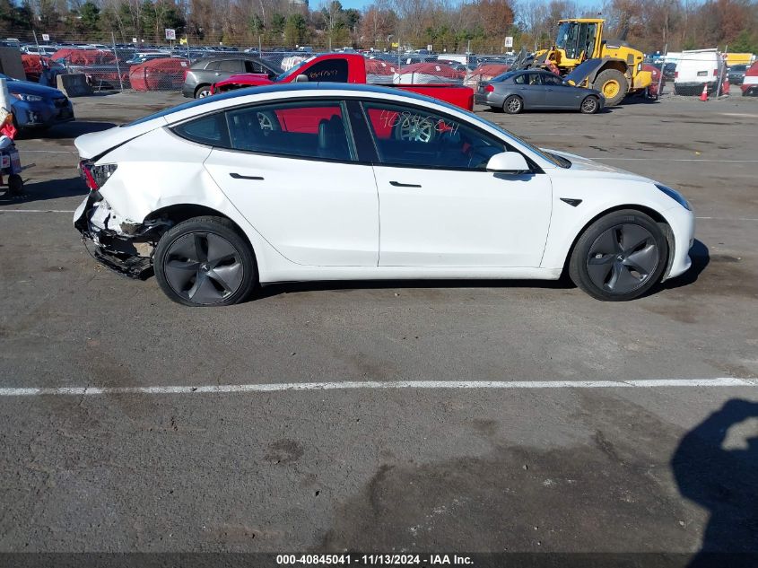 2021 Tesla Model 3 Standard Range Plus Rear-Wheel Drive VIN: 5YJ3E1EA7MF991548 Lot: 40845041