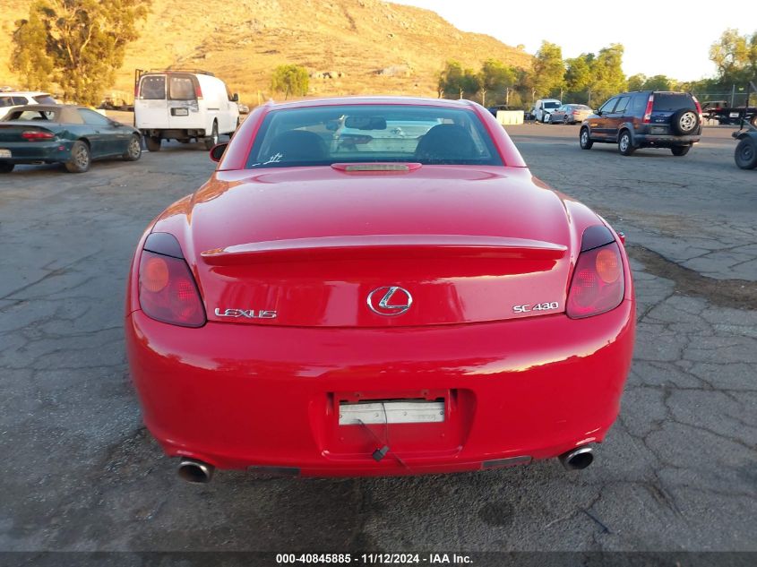 2002 Lexus Sc 430 VIN: JTHFN48Y520024020 Lot: 40845885