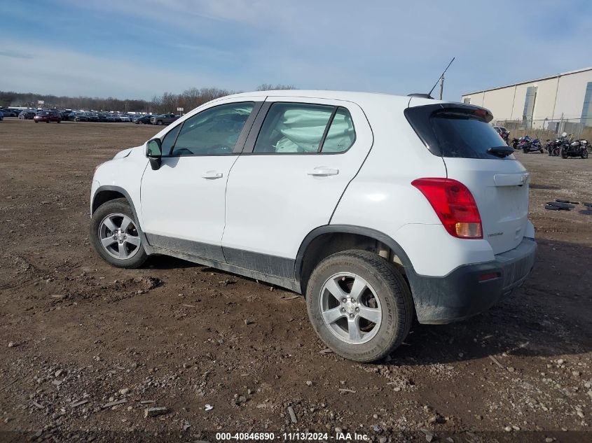 2016 Chevrolet Trax 1Ls VIN: 3GNCJNSB4GL181808 Lot: 40846890