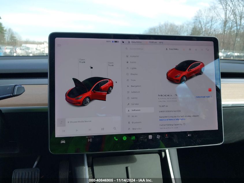 2020 Tesla Model 3 Long Range Dual Motor All-Wheel Drive VIN: 5YJ3E1EB7LF497374 Lot: 40846905