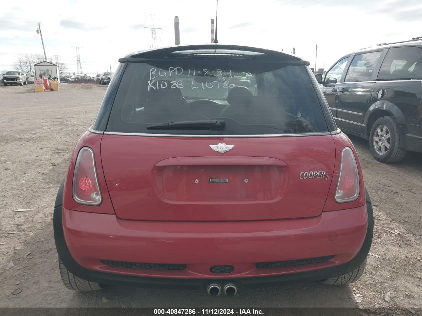 2005 Mini Cooper S VIN: WMWRE335X5TL10726 Lot: 40847286