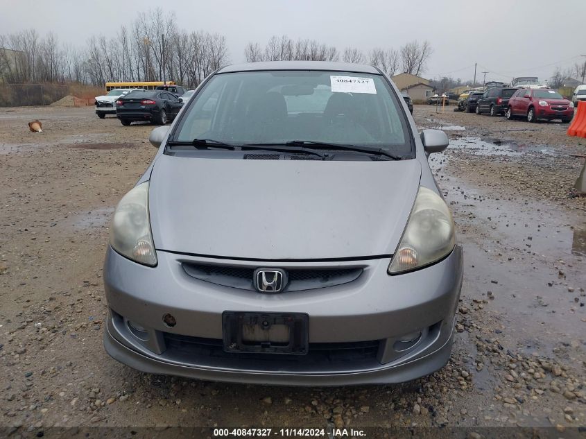 2007 Honda Fit Sport VIN: JHMGD38697S043729 Lot: 40847327