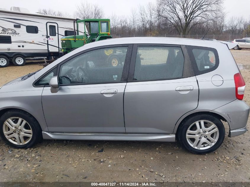 2007 Honda Fit Sport VIN: JHMGD38697S043729 Lot: 40847327