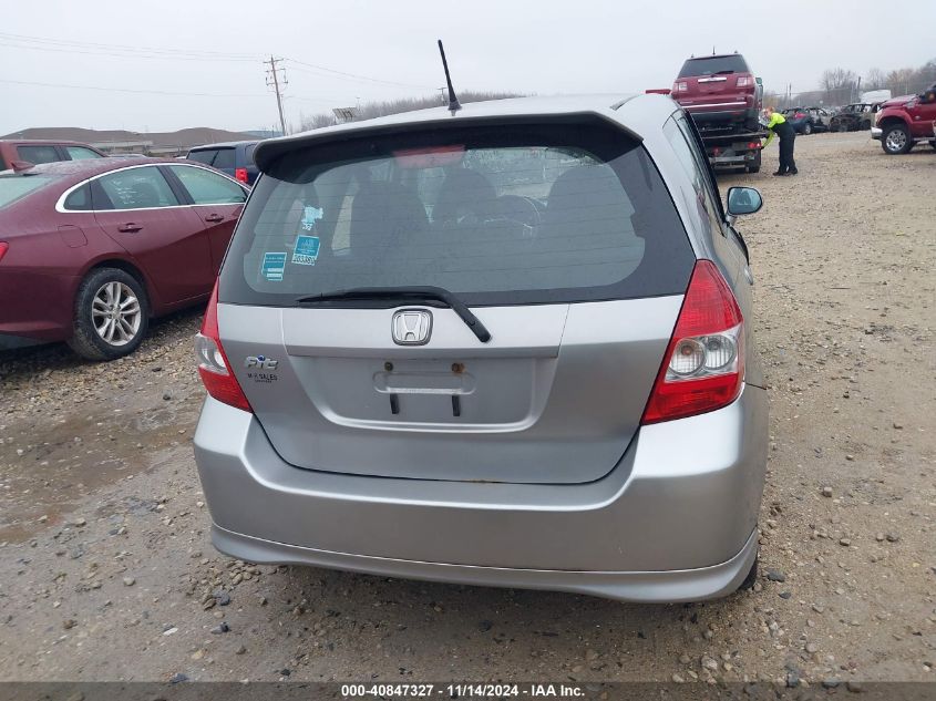 2007 Honda Fit Sport VIN: JHMGD38697S043729 Lot: 40847327