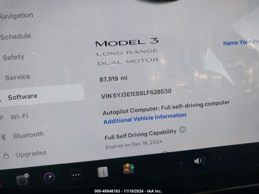 2020 TESLA MODEL 3 LONG RANGE DUAL MOTOR ALL-WHEEL DRIVE - 5YJ3E1EB5LF628530