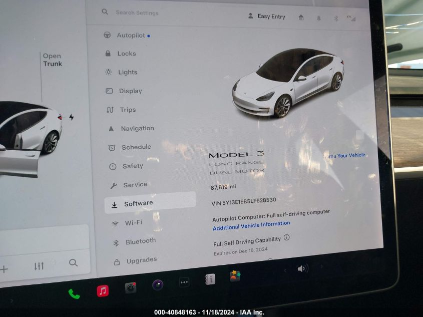 2020 Tesla Model 3 Long Range Dual Motor All-Wheel Drive VIN: 5YJ3E1EB5LF628530 Lot: 40848163