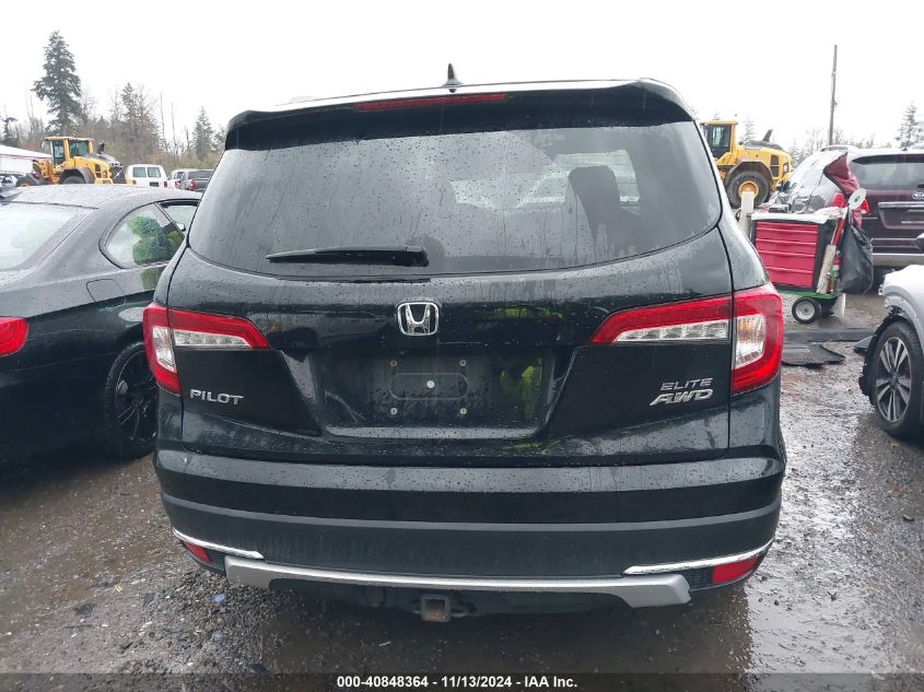 2019 Honda Pilot Elite VIN: 5FNYF6H07KB021960 Lot: 40848364