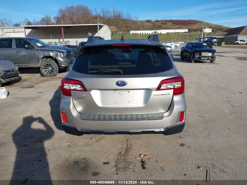 2016 Subaru Outback 2.5I Limited VIN: 4S4BSBNC3G3225972 Lot: 40848669