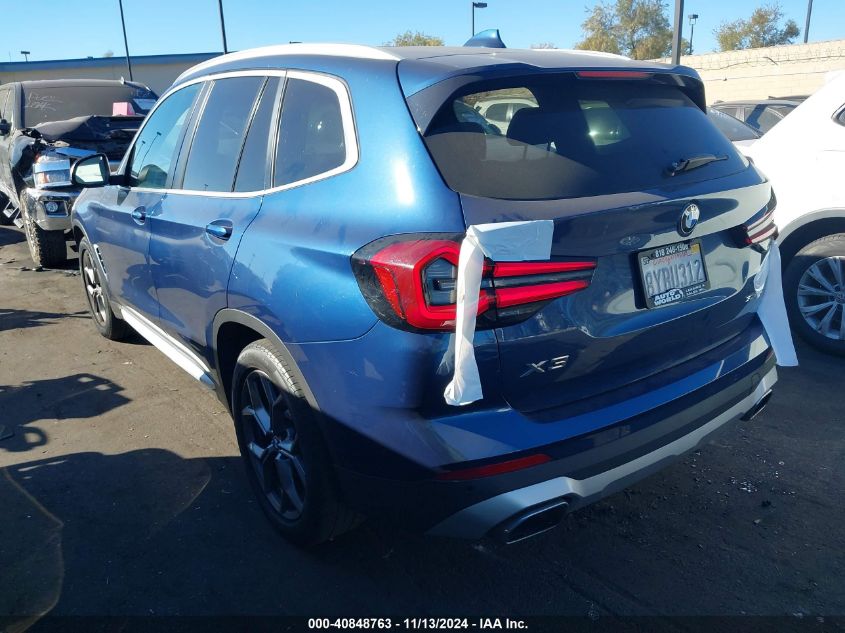 2022 BMW X3 SDRIVE30I - 5UX43DP0XN9J17799