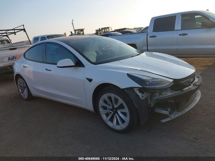 2022 Tesla Model 3 Long Range Dual Motor All-Wheel Drive VIN: 5YJ3E1EB0NF115284 Lot: 40849065