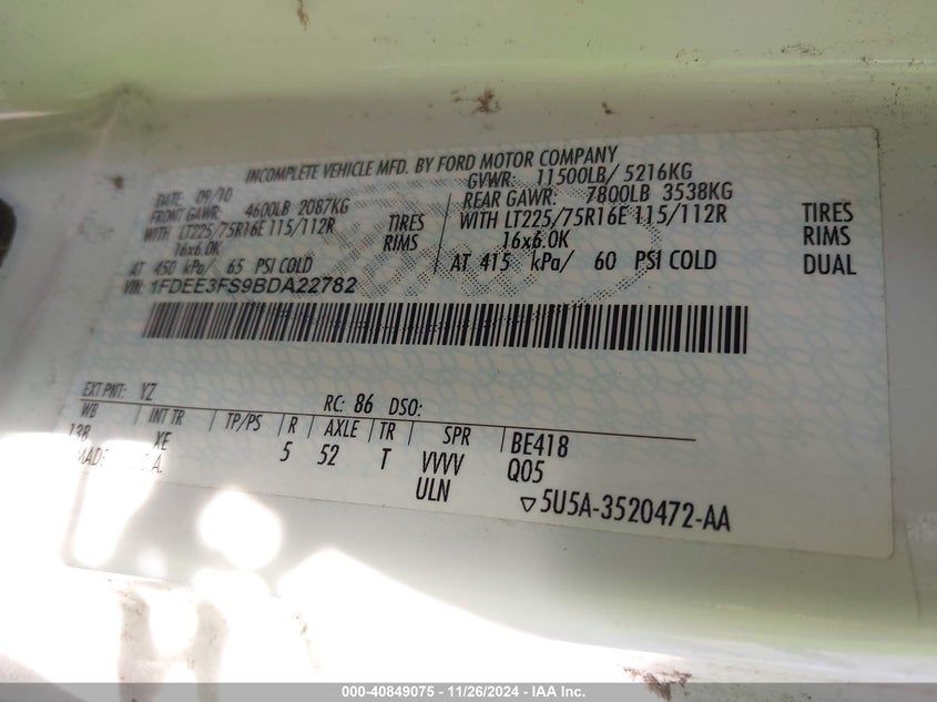 1FDEE3FS9BDA22782 2011 FORD  photo no. 9