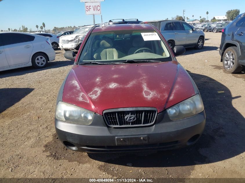 2001 Hyundai Elantra Gls VIN: KMHDN45D81U056800 Lot: 40849094