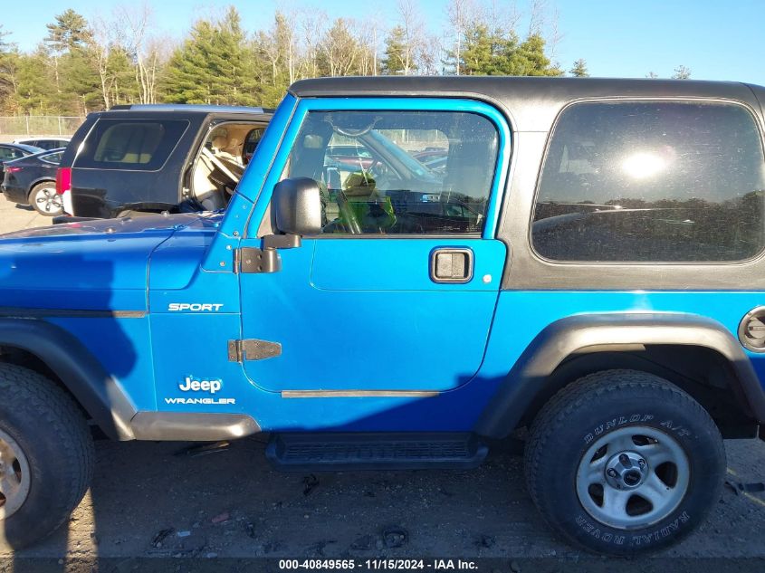 2003 Jeep Wrangler Sport VIN: 1J4FA49S83P320756 Lot: 40849565